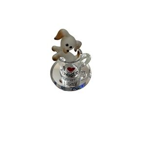 Glass Baron Pup in a Cup I Love Dogs Glass Figurine - U19